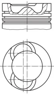 Поршень VW Crafter 2.5TDI 06- (81.51mm/+0.50) MAHLE 028 09 02 MAHLE / KNECHT 028-09-02