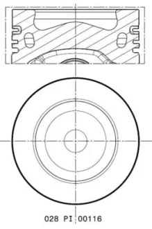 Поршень VW Caddy III/IV 2.0 TDI 10-20 (81.51mm/+0.5) MAHLE 028 PI 00116 002 MAHLE / KNECHT 028-PI-00116-002