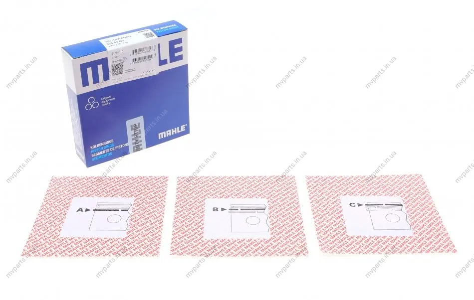 Кільця поршневі VW Polo/Golf II/Jetta II 1.0/1.3i 82-94 (75.01mm/STD) (1.75-2-3) MAHLE 029 52 N0 MAHLE / KNECHT 029-52-N0 (фото 1)