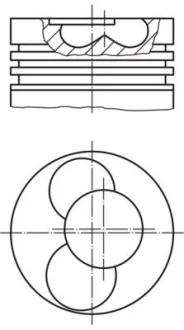 Поршень VW Caddy II 1.9 TDI 95-04 (79.51mm/STD) (3-4 циліндр) MAHLE 030 41 00 MAHLE / KNECHT 030-41-00