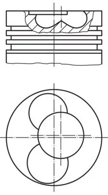Поршень з кільцями VAG 80.01 1Z/AFN/AGR/AHF/ALH/ASV/AVG/AHH/AHU/ALE/AEY (3-4CYL) (вир-во Mahle) MAHLE / KNECHT 030-41-02 (фото 1)