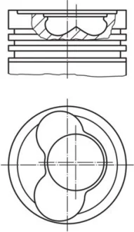 Поршень VW LT 2.5TDI (81.01mm/STD) (3-4-5 циліндр) (прямий шатун) MAHLE 030 59 00 MAHLE / KNECHT 030-59-00