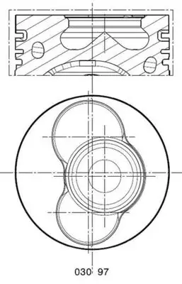 Поршень VW T5 2.5TDI (81.01mm/STD) (1-2 циліндр) MAHLE 030 97 00 MAHLE / KNECHT 030-97-00 (фото 1)