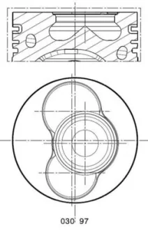 Поршень VW T5 2.5TDI (81.01mm/STD) (1-2 циліндр) MAHLE 030 97 00 MAHLE / KNECHT 030-97-00