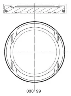 Поршень з кільцями VAG 76,51 1,6i 16V ATN/AUS/AZD (вир-во Mahle) MAHLE / KNECHT 030-99-00