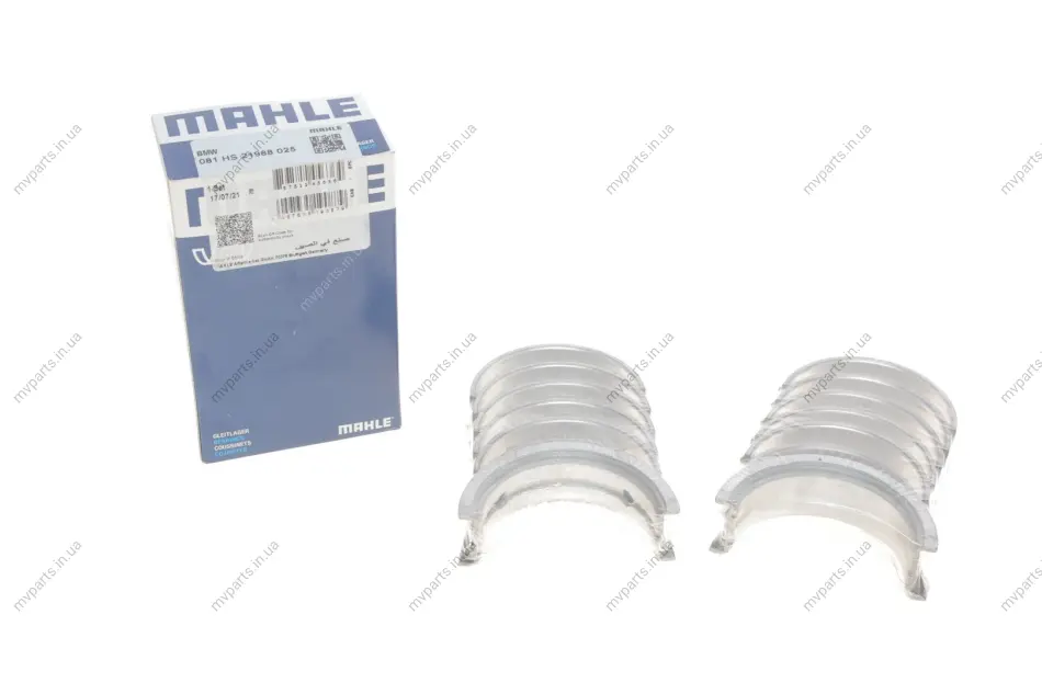 Вкладиші корінні BMW 3 (E36/E46)/5 (E39/E60)/7 (E38/E65, E66, E67) M50/M52/M54/M57 (+0.25) MAHLE 081 HS 21988 025 MAHLE / KNECHT 081-HS-21988-025 (фото 1)