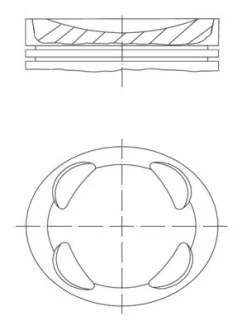 Поршень Citroen Berlingo/Peugeot Partner 1.6 09- (77.25mm/+0.25) MAHLE 081 PI 00104 001 MAHLE / KNECHT 081-PI-00104-001