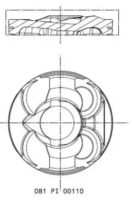 Поршень Citroen C3/C4/Peugeot 207/308 1.6 07- (77.00mm/STD) MAHLE 081 PI 00110 000 MAHLE / KNECHT 081-PI-00110-000 (фото 1)