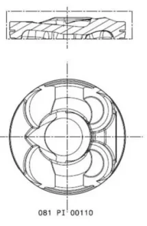 Поршень Citroen C3/C4/Peugeot 207/308 1.6 07- (77.00mm/STD) MAHLE 081 PI 00110 000 MAHLE / KNECHT 081-PI-00110-000