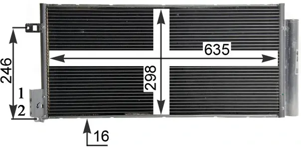 Радіатор кондиціонера Opel Corsa 06-14/Fiat Bravo II 07-14/Grande Punto 05-/Punto 12- MAHLE AC 505 001S MAHLE / KNECHT AC-505-001S (фото 1)