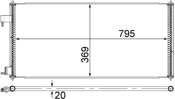 Радіатор кондиціонера Ford Transit Connect 1.8 TDCI 02-13 MAHLE AC 689 000S MAHLE / KNECHT AC-689-000S (фото 1)