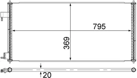 Радіатор кондиціонера Ford Transit Connect 1.8 TDCI 02-13 MAHLE AC 689 000S MAHLE / KNECHT AC-689-000S