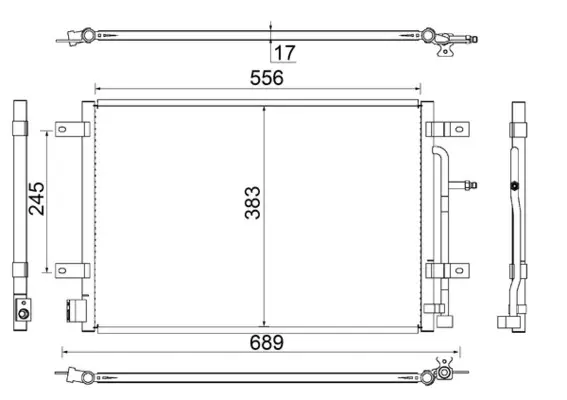 Радіатор кондиціонера Audi A4/Seat Exeo 1.6-3.2 02-13 MAHLE AC 812 000S MAHLE / KNECHT AC-812-000S (фото 1)