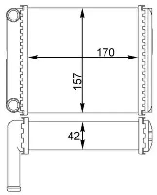 Радіатор пічки MB Sprinter/VW LT TDI 96-06 MAHLE AH 128 000S MAHLE / KNECHT AH-128-000S (фото 1)