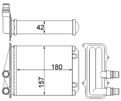 Радіатор пічки Opel Vivaro/ Renault Trafic 01- MAHLE AH 246 000S MAHLE / KNECHT AH-246-000S