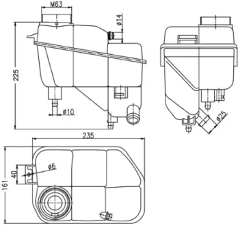 Бачок розширювальний MB E-class (S211/W211)/CLS (C219) 02-10 (з датчиком) MAHLE CRT 202 000S MAHLE / KNECHT CRT-202-000S