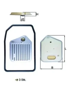 Фільтр АКПП BMW 3 (E36)/5 (E34/E39)/7 (E38) 2.0-3.0i -03 (з прокладкою) KNECHT HX 163KIT MAHLE / KNECHT HX-163KIT