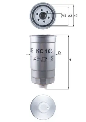 Фільтр паливний (вир-во Knecht-Mahle) MAHLE / KNECHT KC103 (фото 1)