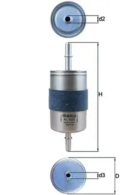 Фільтр паливний Volvo S60/S90/V60/V90/XC60/XC90 14- (h-167,5 мм) KNECHT KL 1055 MAHLE / KNECHT KL-1055 (фото 1)