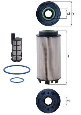 Фільтр паливний MB Actros/Atego (OM936/OM934) 11-(к-кт) MAHLE KX 403/1KIT MAHLE / KNECHT KX-403-1KIT (фото 1)