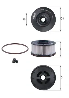 Фільтр паливний Hyundai Santa Fe 2.0/2.2 CRDi 18- KNECHT KX 591D MAHLE / KNECHT KX-591D (фото 1)