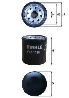 Фільтр масляний Harley-Davidson Street/Indian Chief/Chieftain/Roadmaster 14- MAHLE OC 1116 MAHLE / KNECHT OC-1116 (фото 1)