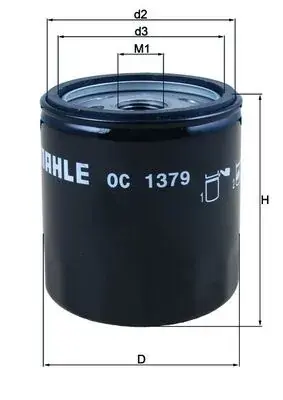 Фільтр масляний Harley-Davidson 87- MAHLE OC 1379 MAHLE / KNECHT OC-1379 (фото 1)