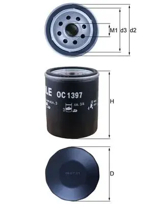 Фільтр масляний Citroen Jumper/Peugeot Boxer 2.0HDi 15- KNECHT OC 1397 MAHLE / KNECHT OC-1397 (фото 1)