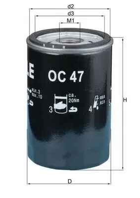 Фільтр оливний двигуна AUDI, VW (вир-во Knecht-Mahle) MAHLE / KNECHT OC47OF (фото 1)