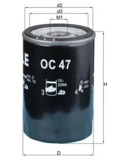 Фільтр оливний двигуна AUDI, VW (вир-во Knecht-Mahle) MAHLE / KNECHT OC47OF