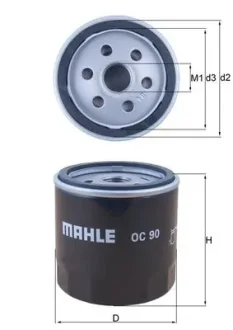 Фільтр масляний Opel 85- (benzin) (h=80mm) KNECHT OC 90 MAHLE / KNECHT OC-90