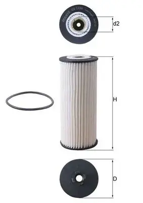 Фільтр масляний MB A-class (W176)/C-class (C205)/E-class (W212) 4.0-5.5 11- (M278/M157/M177) KNECHT OX 1236D MAHLE / KNECHT OX-1236D (фото 1)