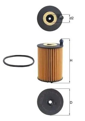 Фільтр масляний Audi A6/A7/Q5/Skoda Superb 15- KNECHT OX 1266D MAHLE / KNECHT OX-1266D (фото 1)
