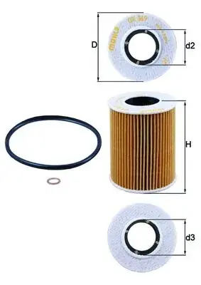 Фільтр оливний двигуна (вир-во Knecht-Mahle) MAHLE / KNECHT OX369D (фото 1)