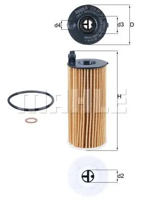 Фільтр масляний BMW 1 (F21)/3(F30/F80)/5(F10)/7(G11/G12) 1.5-2.0 12- KNECHT OX 813/2D MAHLE / KNECHT OX-813-2D (фото 1)
