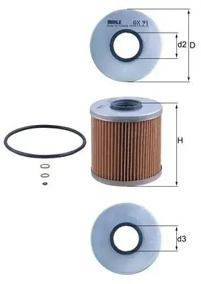 Фільтр оливний двигуна BMW (вир-во Knecht-Mahle) MAHLE / KNECHT OX91D (фото 1)