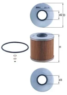 Фільтр оливний двигуна BMW (вир-во Knecht-Mahle) MAHLE / KNECHT OX91D