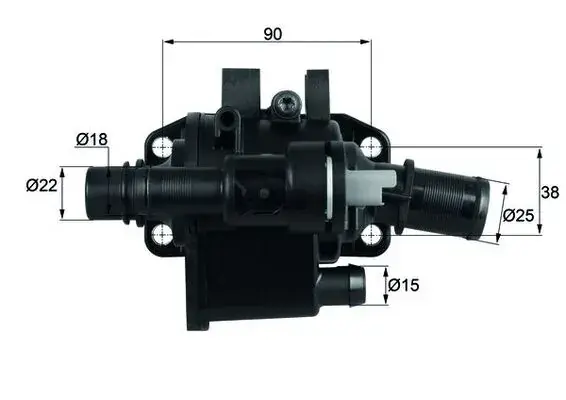 Термостат Citroen Nemo 1.4HDI 09-/Ford Fiesta 01-/Fusion 1.4TDCi 02-12 MAHLE TH 42 83 MAHLE / KNECHT TH-42-83 (фото 1)