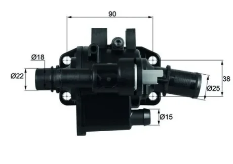 Термостат Citroen Nemo 1.4HDI 09-/Ford Fiesta 01-/Fusion 1.4TDCi 02-12 MAHLE TH 42 83 MAHLE / KNECHT TH-42-83