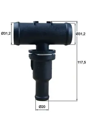 Термостат VW Golf VI 2.0GTI 09-16/Jetta 2.0TFSI 10-(75°C) MAHLE TH 53 75 MAHLE / KNECHT TH-53-75 (фото 1)