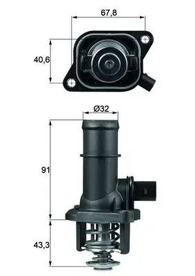 Термостат VW Golf IV 1.6i 97-06 MAHLE TI 16 105 MAHLE / KNECHT TI-16-105 (фото 1)