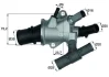 Термостат Fiat Doblo 1.9JTD 01- (88°C) MAHLE TI 168 88 MAHLE / KNECHT TI-168-88 (фото 1)