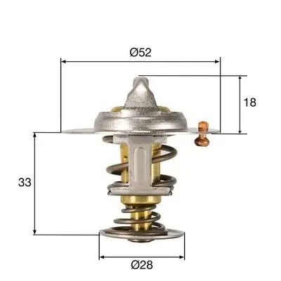 Термостат Ford Transit Courier/Fiesta/Focus/Mondeo 1.0/1.1 14- (92°C) MAHLE TX 327 92D MAHLE / KNECHT TX-327-92D (фото 1)