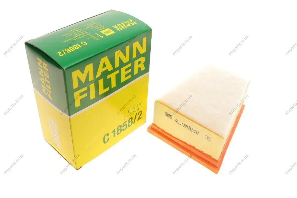 Фільтр повітряний Renault Megane 1.4-2.0 99-09/Duster 1.6-2.0 10-18/Kangoo 1.6/Trafic 2.0 01-/Nissan -FILTER C 1858/2 MANN C-1858-2 (фото 1)
