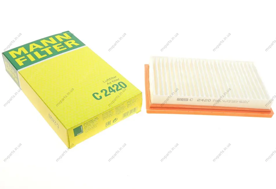 Фільтр повітряний Nissan Qashqai 1.5dCi/Note/Micra 1.6 06-13/Tiida 1.5-1.8 04-13/Cube/NV200 1.6 09- -FILTER C 2420 MANN C-2420 (фото 1)