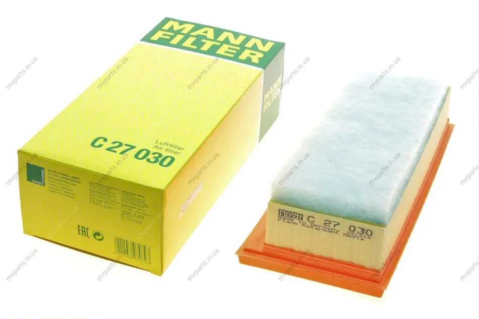 Фільтр повітряний Renault Clio/Dokker/Duster/Logan/Captur 0.9-1.3TCe/1.5dCi/1.6/2.0 12-/Arkana1.6 19- -FILTER C 27 030 MANN C-27-030 (фото 1)