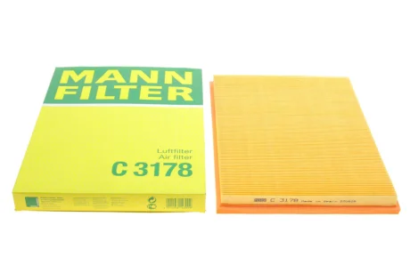 Фільтр повітряний Opel Astra F 1.4-2.0i 16V/1.6Si/1.7D/2.0GSI 91-01 -FILTER C 3178 MANN C-3178