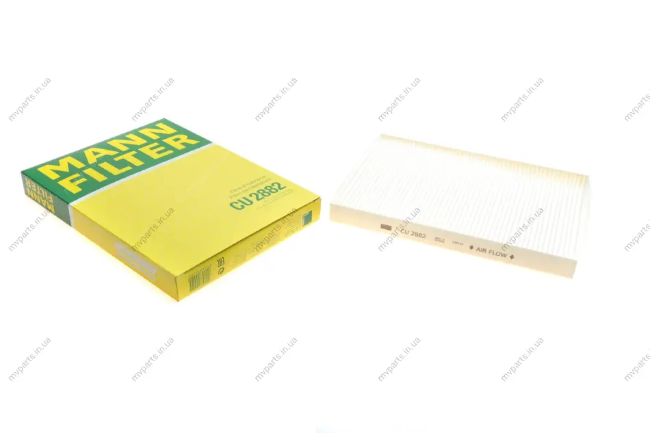 Фільтр салону Skoda Octavia 96-10 (-AC)/SuperB 01-08/VW Caddy 95-04/Passat 00-05/Polo 94-12 -FILTER CU 2882 MANN CU-2882 (фото 1)