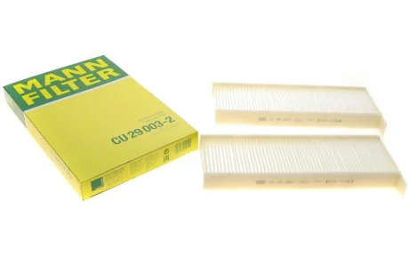 Фільтр салону Peugeot Partner/Citroen Berlingo/C4 08-/Jumpy/C5 16-/Fiat Doblo/Scudo 22- (к-кт 2 шт.) -FILTER CU 29 003-2 MANN CU-29-003-2