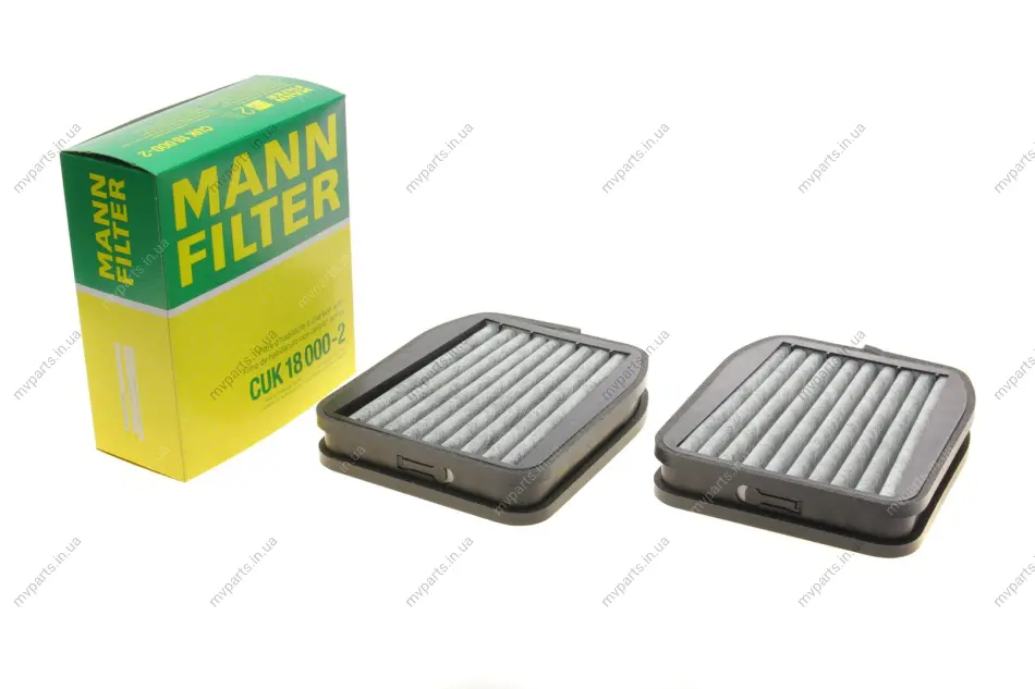 Фільтр салону MB E-class (W211) 02-04 (к-кт 2шт.) (вугільний) -FILTER CUK 18 000-2 MANN CUK-18-000-2 (фото 1)